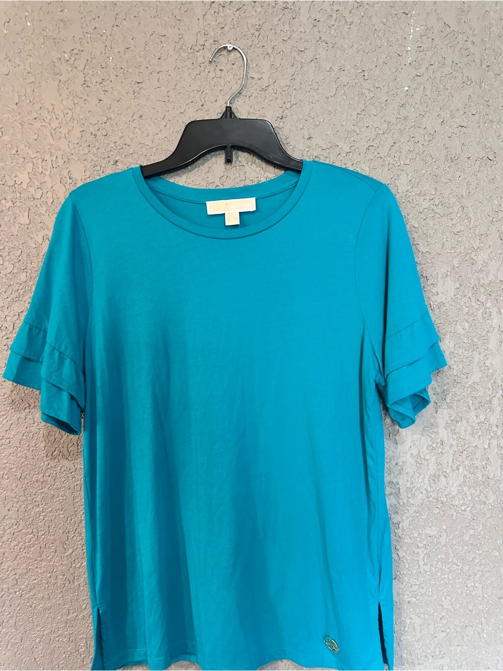 Michael Kors Teal Layered Ruffle Sleeve Top 0114